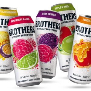 Brothers Fruity Cider Range 500ml (Toffee Apple, Dark Berries, Raspberry & Lime, Apple & Pear, Pineapple & Passionfruit)