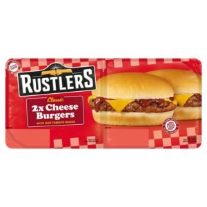 Rustlers Classic 2x Cheese Burgers with Tomato Sauce